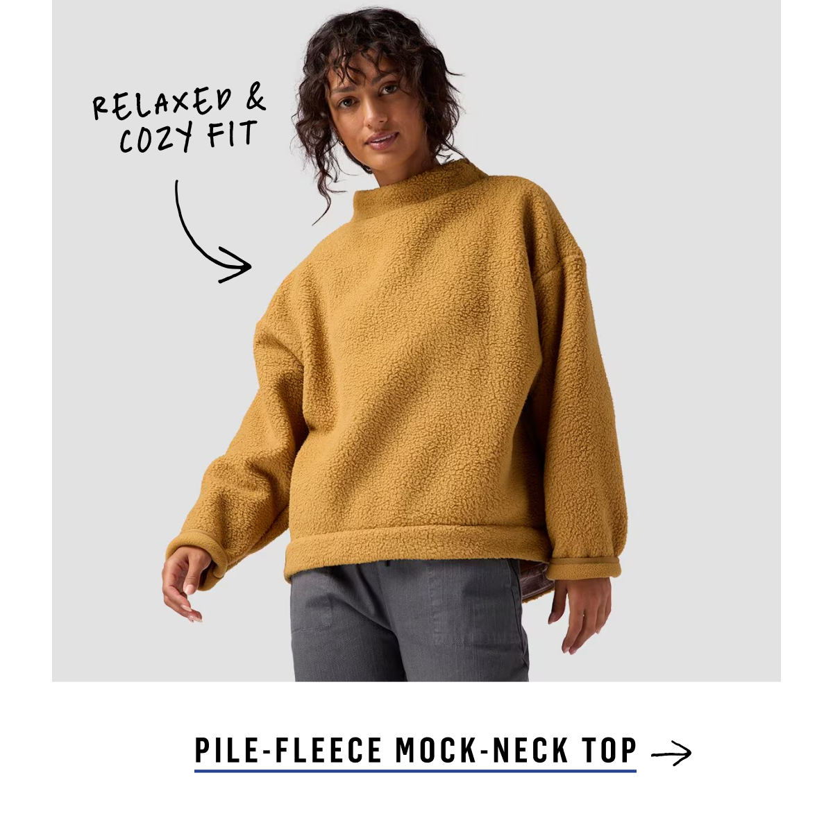 PileFleeceMockNeck